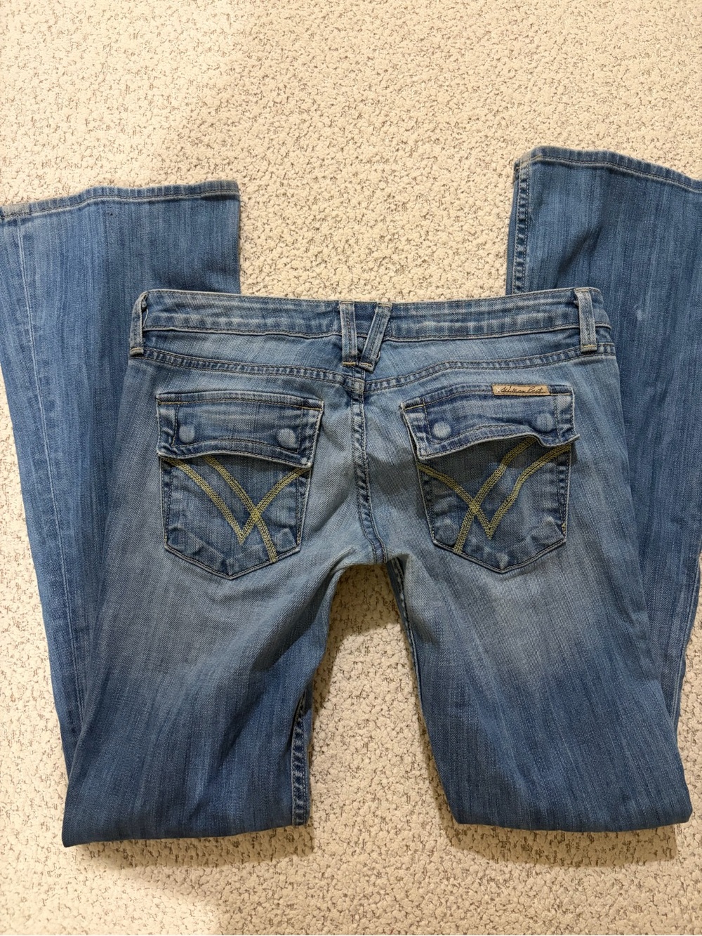 William Rast Light Blue Flare Jeans with Embroidered Back Pockets